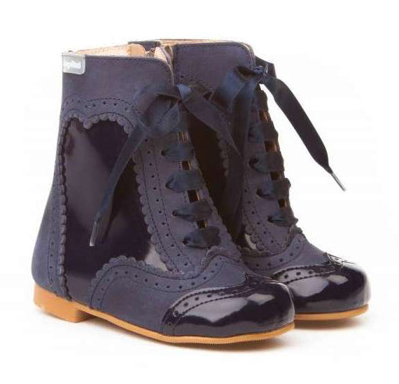 Angelo's Navy Patent Boots