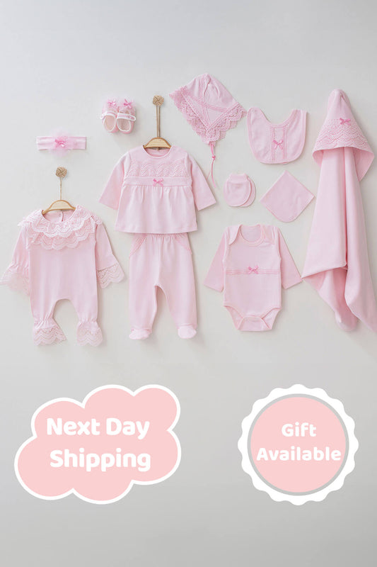 Ann Pink Newborn Coming Home Set (11 Pcs)