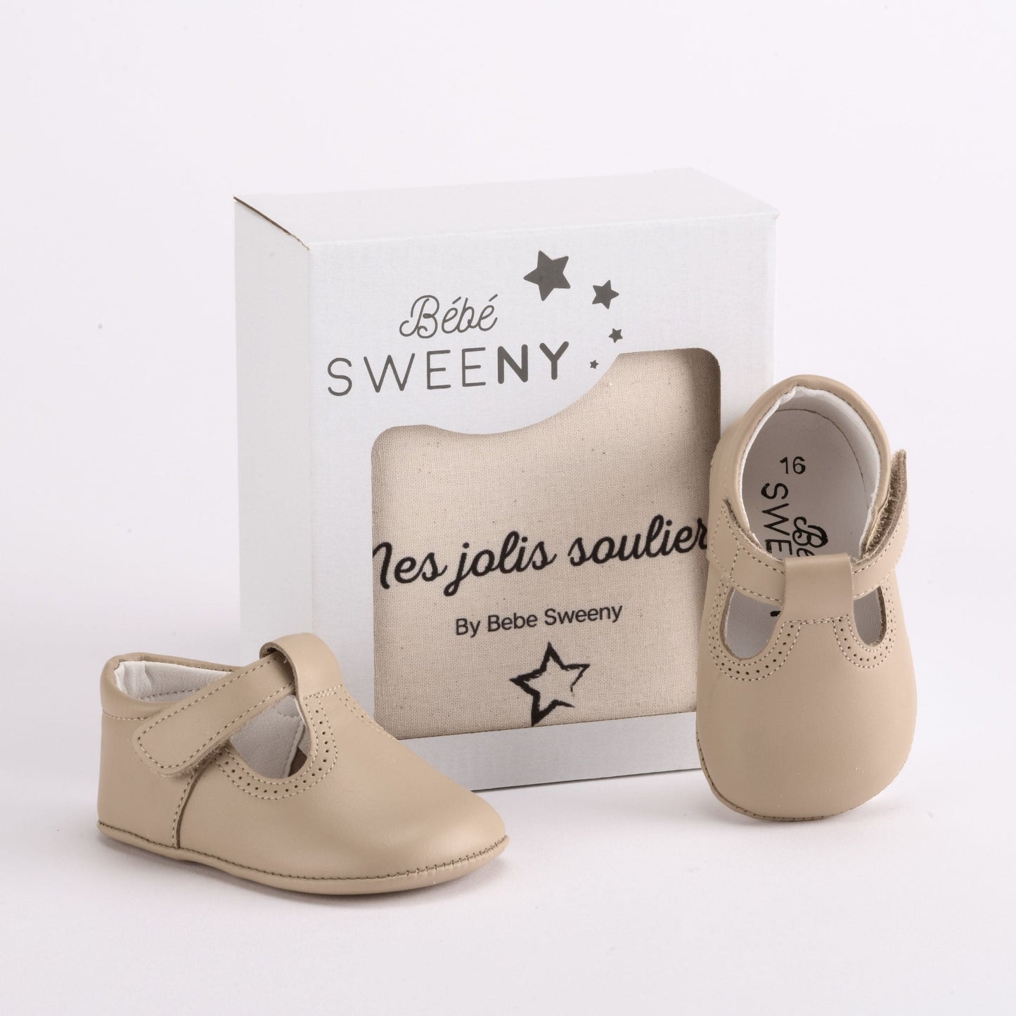 Baby Beige Leather Pre-Walker Shoes