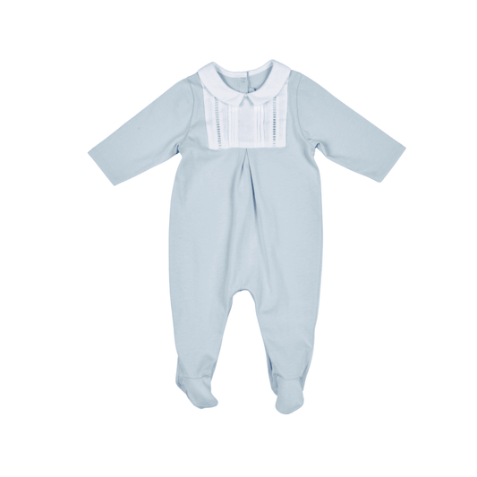 Boys Blue Organic Cotton Jersey Babygrow