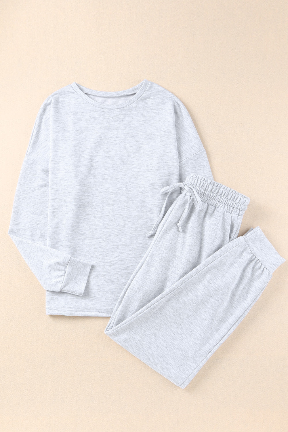 Gray Long Sleeve Pullover and Jogger Pants Lounge Set