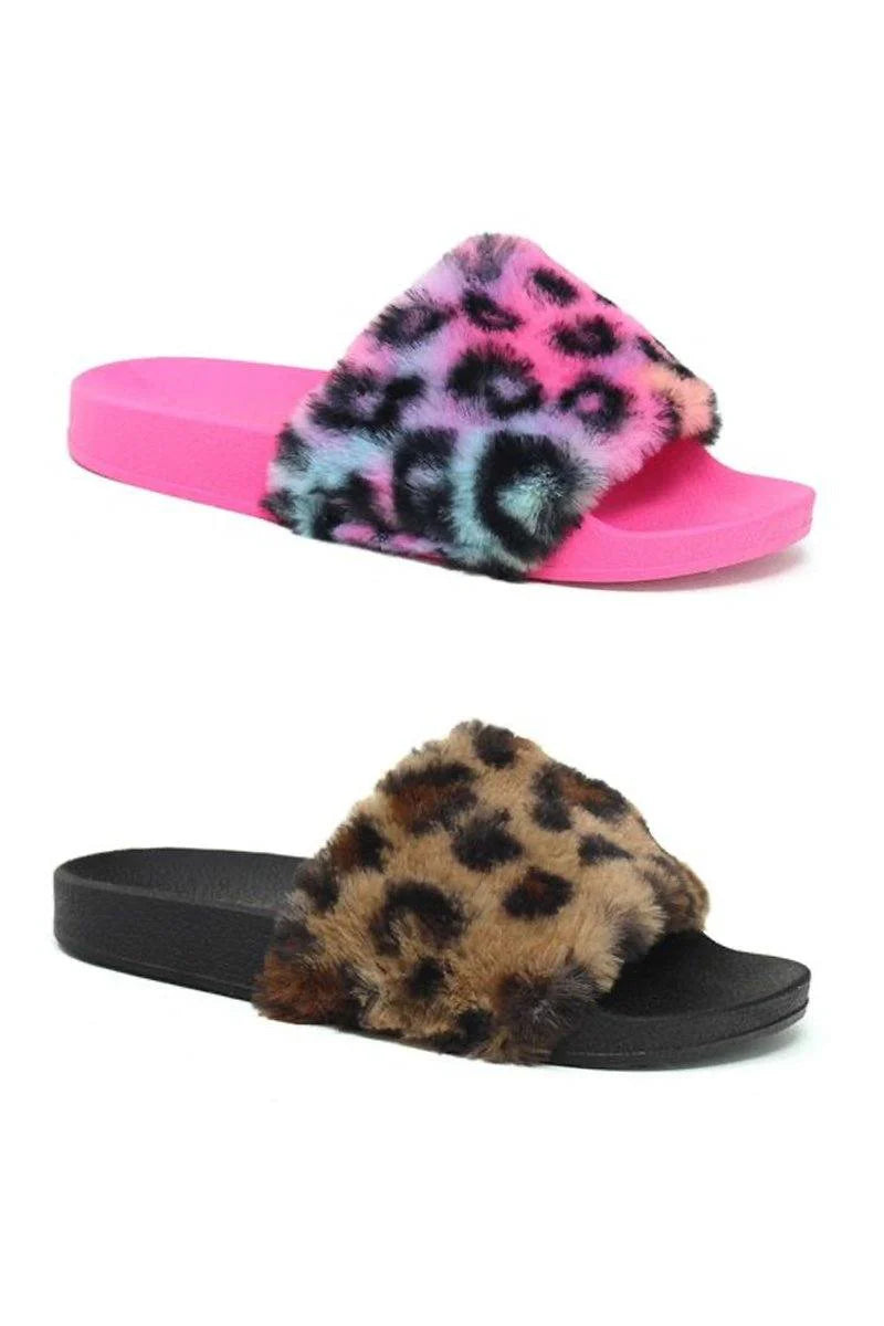 Faux Fur Slides