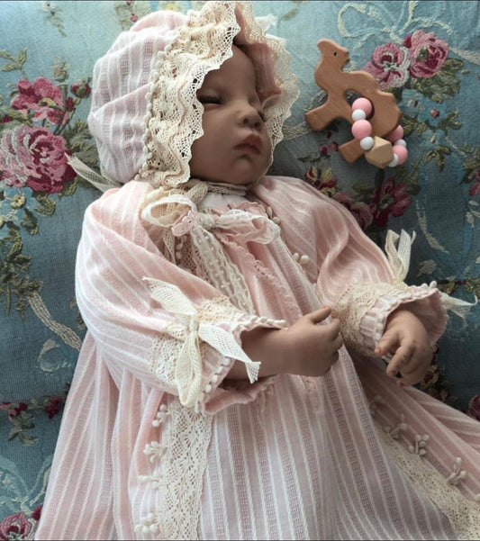 Baby Girl Cotton & French Lace Gown