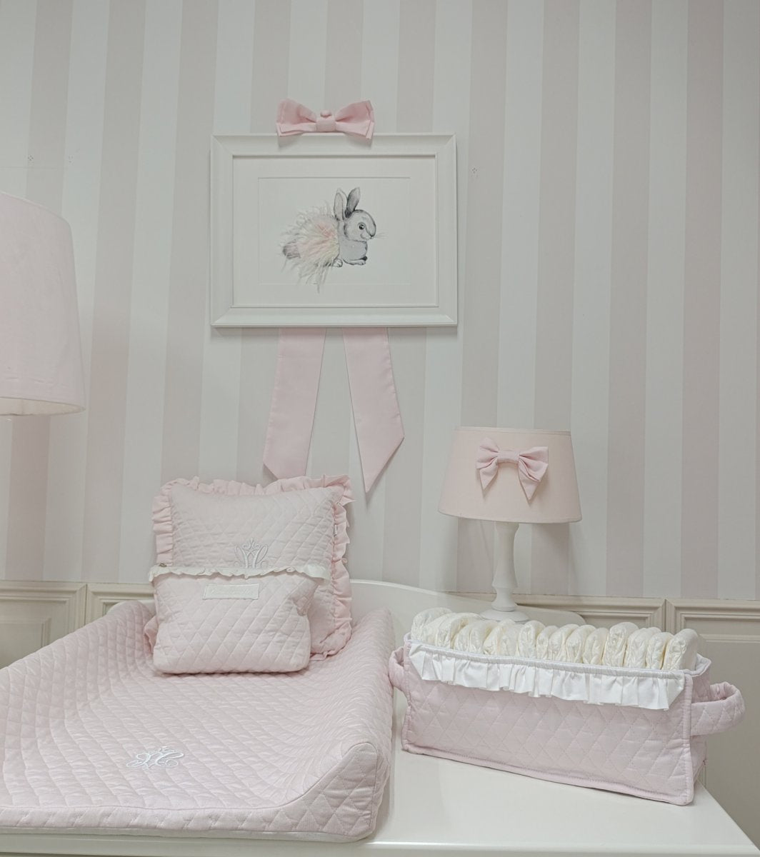 Baby Pink Quilted Diaper Box