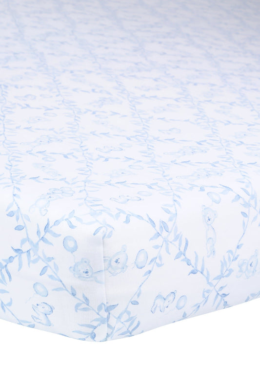 Blue Bear Trellace Crib Sheet