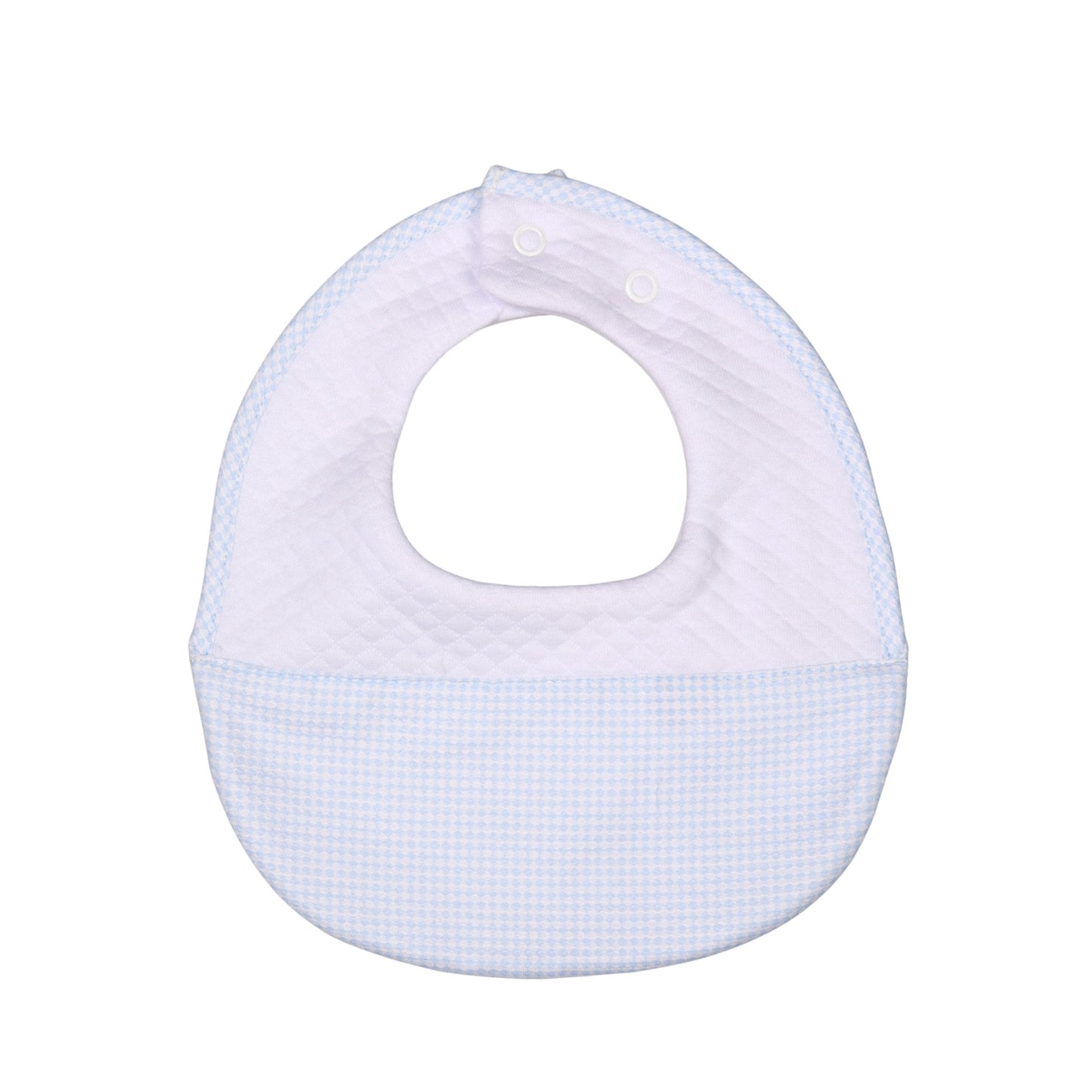 LUCAS | Boys White & Blue Gingham Cotton Bib