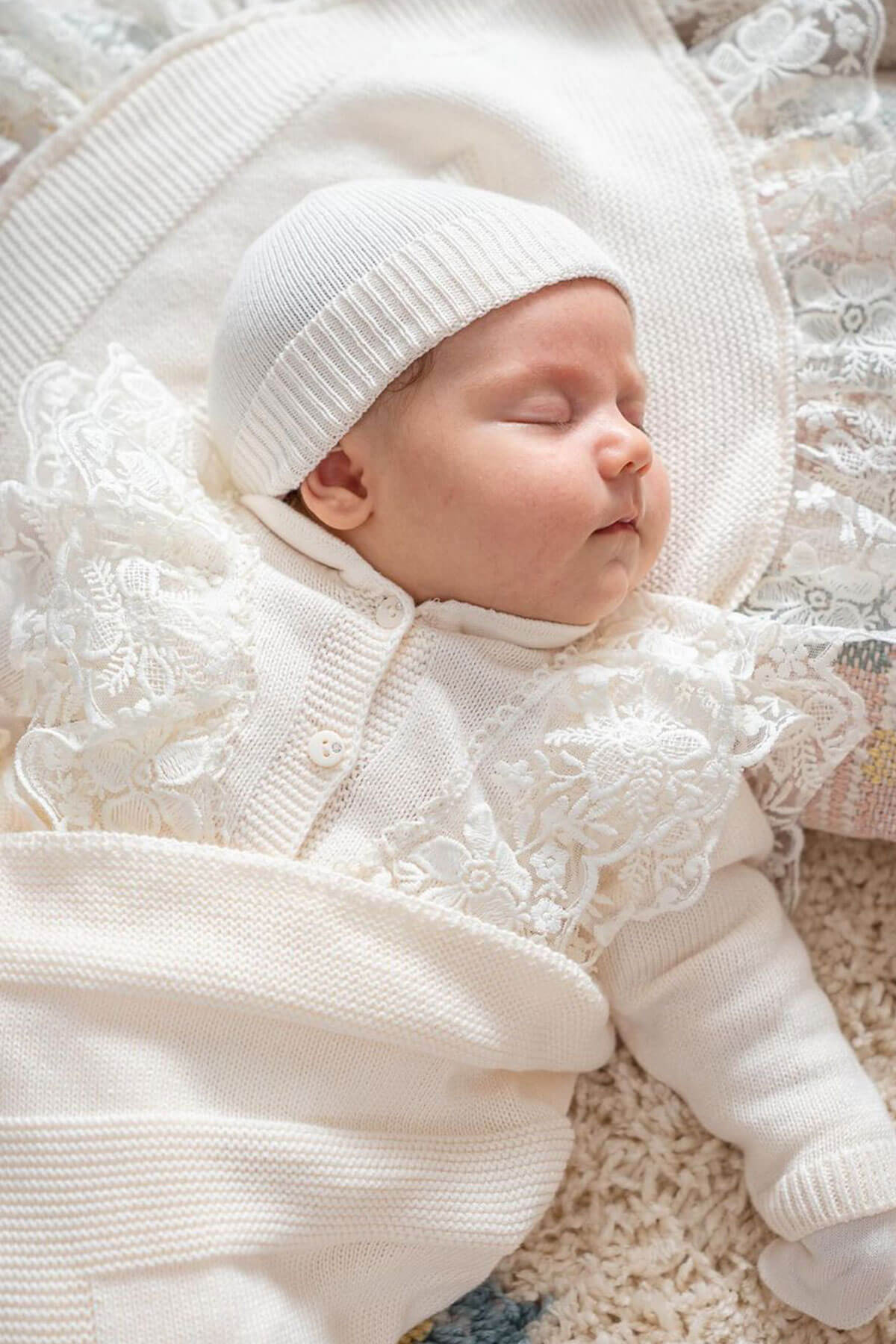Eva Cream Newborn Knitwear Coming Home Set (5 pcs)