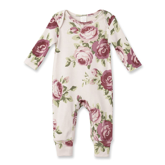 Cabbage Rose Cotton Romper