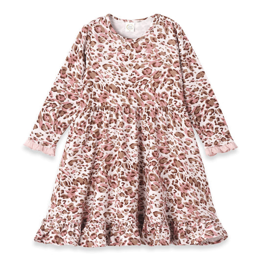 Pink Leopard Bamboo Twirl Dress