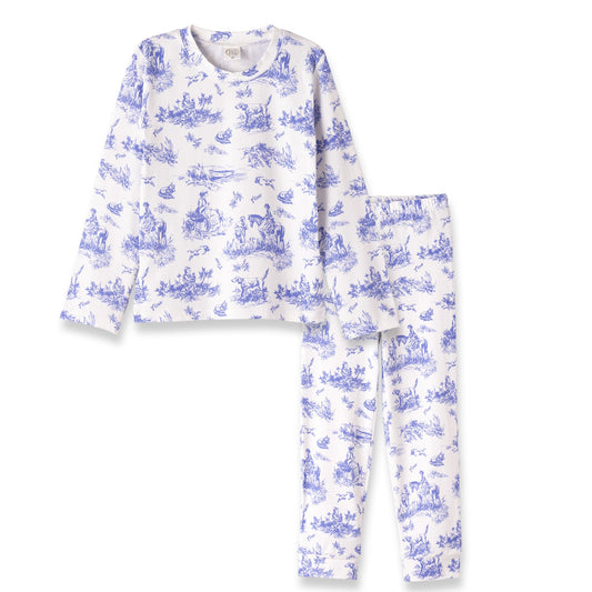 Toile de Jouy Girl's Bamboo Pajama Set