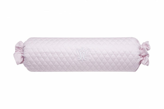 Baby Pink Quilted Bolster Pillow